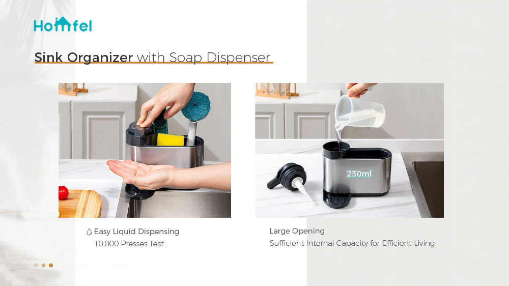 Kitchen Sink Tidy Caddy Sink Organizer With Sponge Holder Stainless Steel