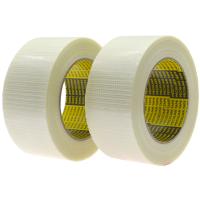 Buy cheap White Fiberglass Adhesive Tape Bidirectional Filament Tape Cross Weaved product