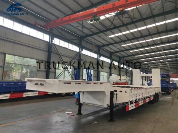 Buy cheap OEM 3 Axle Low Bed Trailer , Lowbed Trailer Truck Transport Heavy Machinery from wholesalers