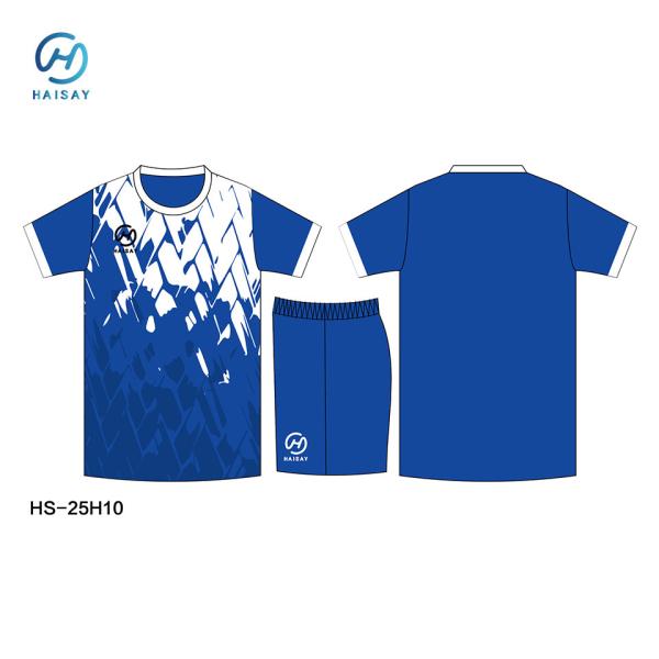 Buy cheap Custom Blue Football Kits Sleeve Length Short/Long Team Name Placement Front/Back/Shoulder/Sleeve from wholesalers