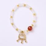 Mystic Mermaid Glass Friendship Bracelet With 8 Mm Frosted White Glowing