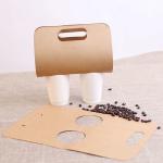 Kraft Take Away Coffee Cup Carrier Holder For 2 Cups 4 Cups Customzied Size