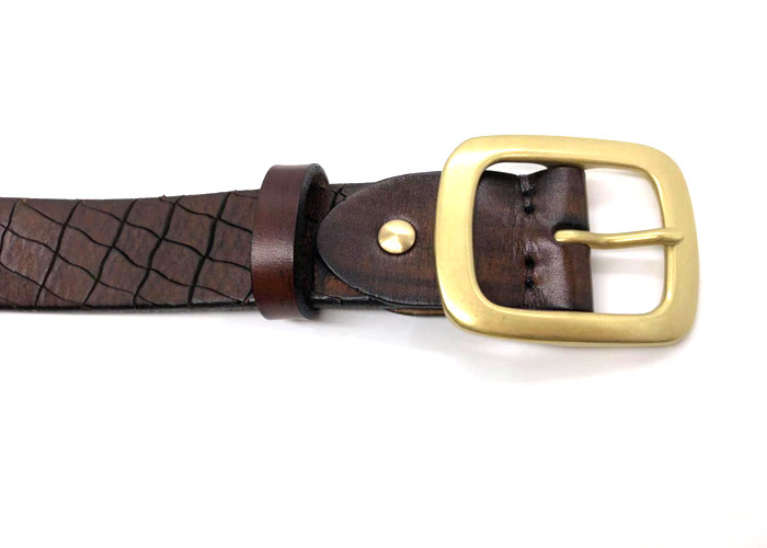 Full Grain Vintage Distressed Style Mens Casual Leather Belt 1.5 Inch / 3.8cm Wide