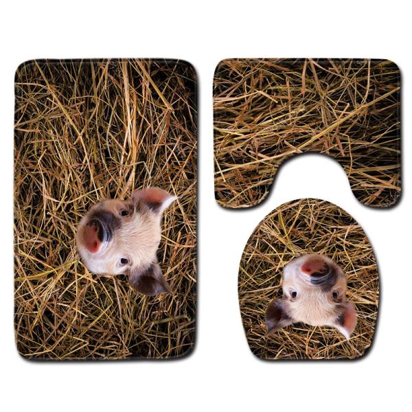 Buy cheap Pets Universal Toilet Lid Cover Bathroom Mat 3 Piece Set Non Slip from wholesalers