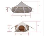 300*300*200CM 5M 280GSM Beige Waterproof Coated Cotton Lotus Design Glamping