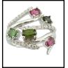 Buy cheap Fashionable Gemstone Rings In 925 Silver For Women Casual Party Wear Oval Rhodium Plated Jewelry Tourmaline from wholesalers
