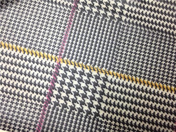 Buy cheap Red / Yellow Lines Printed Printed Leather 0.15mm - 0.20mm Abrasion Resistant from wholesalers