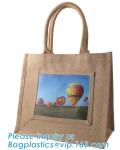 Wholesale jute tote bags with leather handles,Reusable natural color jute tote
