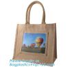 Buy cheap Wholesale jute tote bags with leather handles,Reusable natural color jute tote bag for shopping, Printed jute shopping b from wholesalers