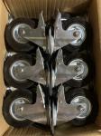 Industrial Heavy Duty Polyurethane Swivel Casters with Brake in Black