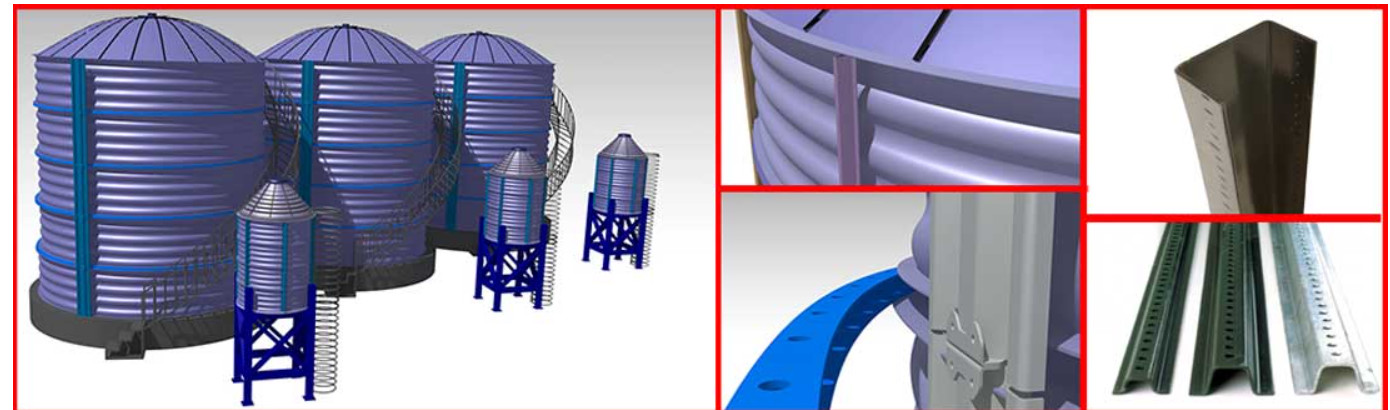 1.5mm-6mm Metal Steel Omega Silo Post Roll Forming Machine For Storage Grain Silos