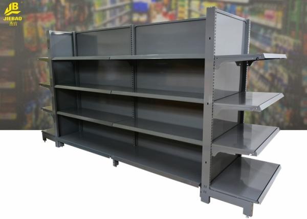 Buy cheap Metal Supermarket Gondola Shelving / Strong Hardware Display Racks from wholesalers