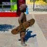 Buy cheap A bronze metal art sculpture of a boy holding a skateboard outdoors from wholesalers
