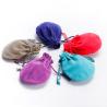 Buy cheap Purple Round Bottom Drawstring Bag , 5*7cm Velour Travel Jewelry Pouch Drawstring from wholesalers
