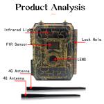 4.3CG Mobile Trail Camera IP66 Waterproof 16MP 1080p Solar Powered 4G