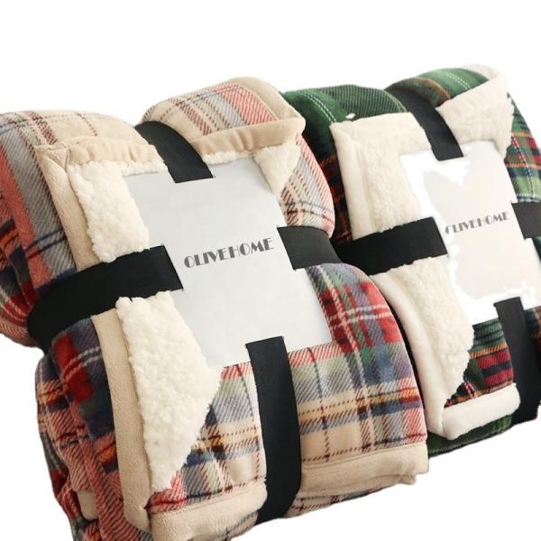 Buy cheap Christmas Tartan Flannel Blanket Sets Sustainable Plaid Sofa with Custom Advantage from wholesalers