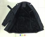 9010 Men's black pu fashion long jacket coat stock