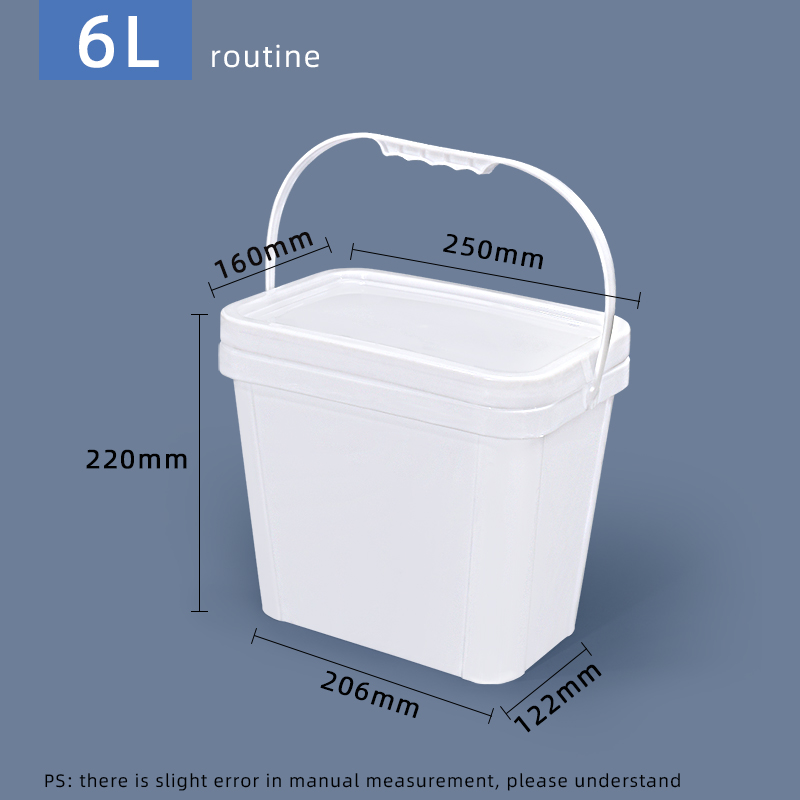 Eco-Friendly 3.5L 5L 6L 10L 20L Square Plastic Buckets With Handle for Tools Storage