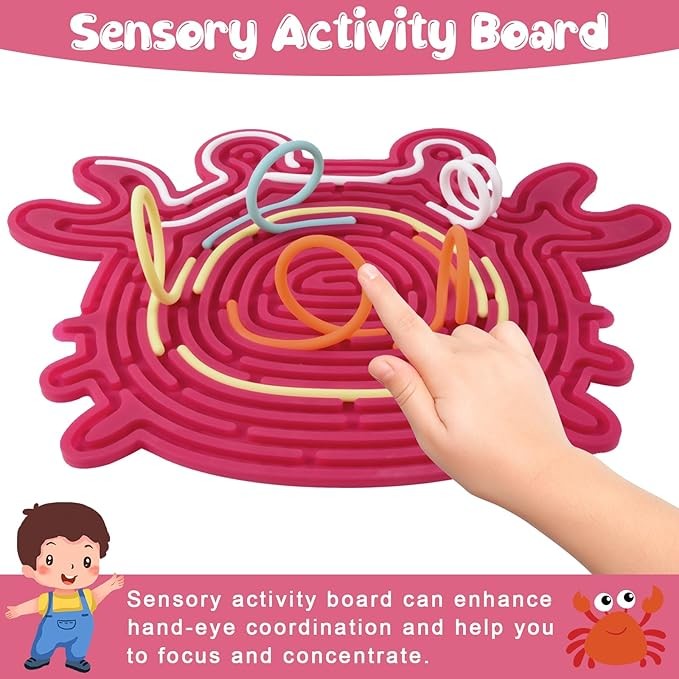 6 Colors Silicone Fidget Toy for Calming Focus and Stress Relief Sensory Activity Board