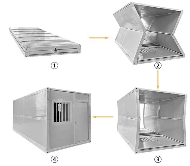 Steel Frame Expandable Foldable Container House Wind Resistance Up To 150 Km/H