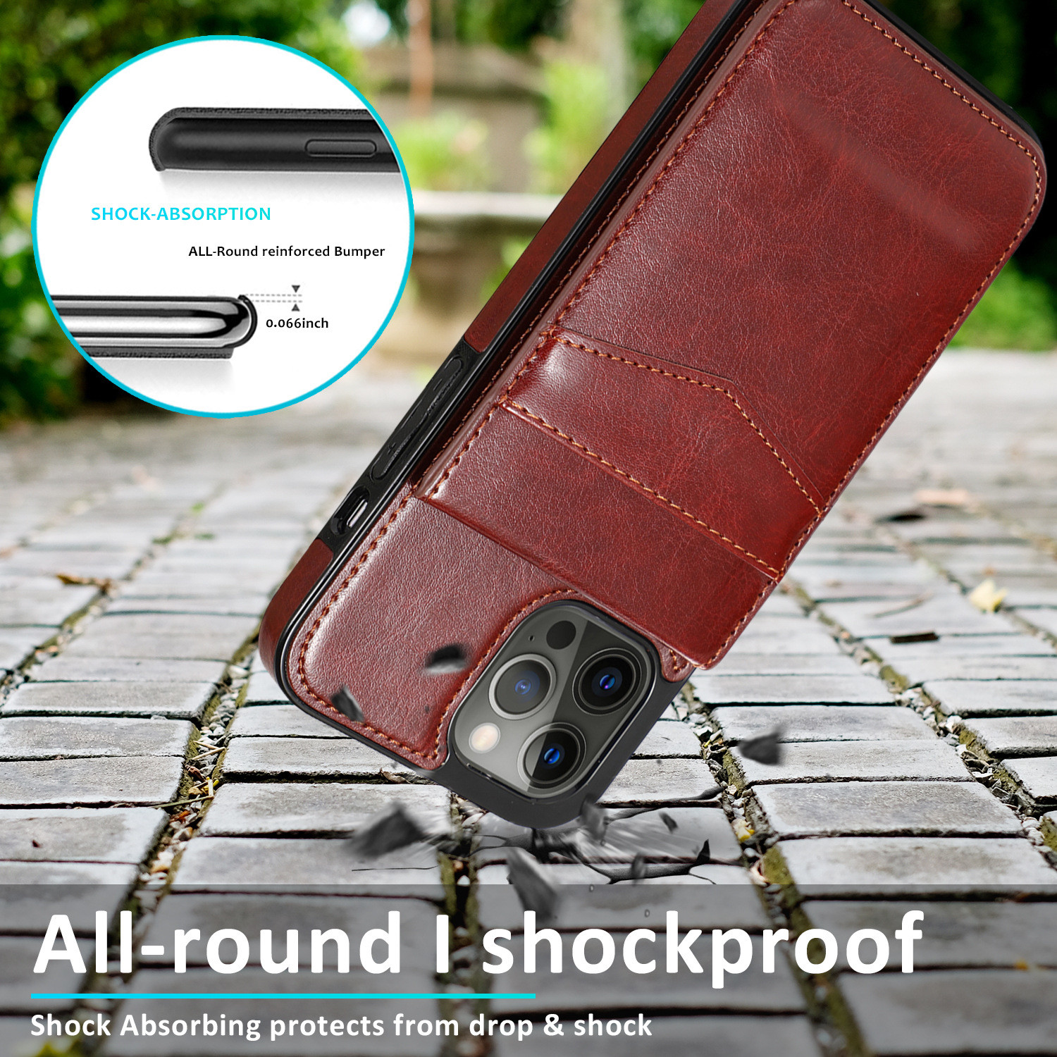Cell Phone Card Case , Shockproof Stand Mobile Cover For Iphone 11
