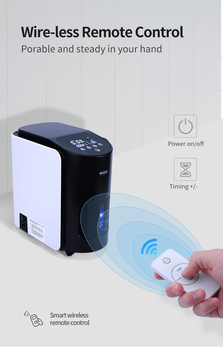 7L High-Efficiency Filtered Compressed LCD Display Portable Home Hospital Grade Oxygen Generator
