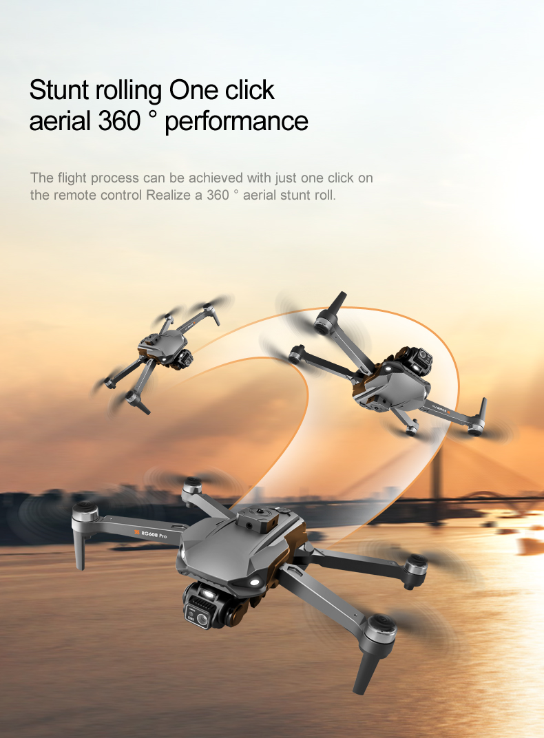 Remote Control Rg608 Pro Brushless Optical Flow 720p Camera Wifi Fpv Drone with Beginner Drohne Trajectory Flight Tello Drone