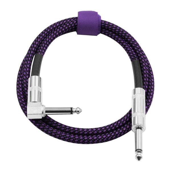 Buy cheap Angle To Straight Electric Guitar Cable 10FT/30FT Black Braided 6.35mm 1/4 Inch from wholesalers