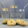 Buy cheap 16oz Clear Mason Soda Juice Glass Jars With Bamboo Lids And Glass Straw from wholesalers
