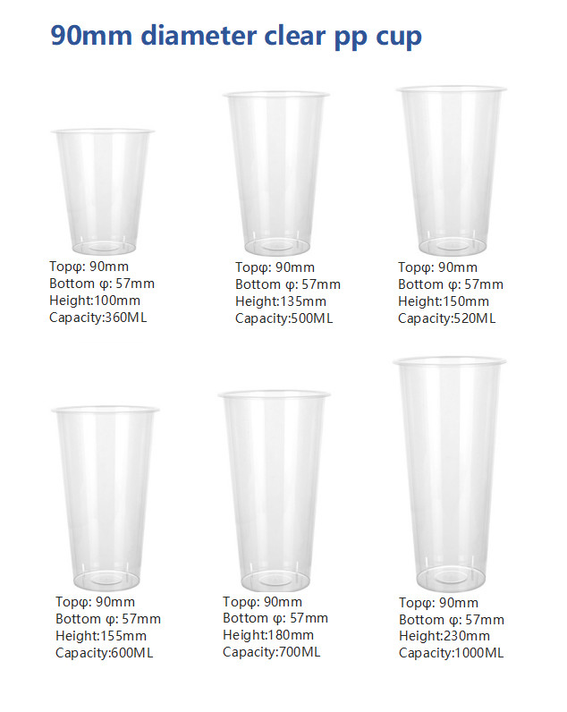Custom Printed Takeaway Packing Disposable PET / PLA Smoothies Plastic Cup