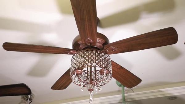 No Noise 18w Antique Bronze Ceiling Fan Glass Lampshade Dining Room Chandelier