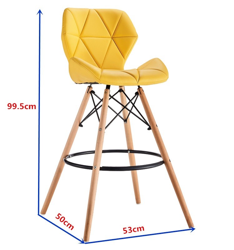 Modern leisure dessert shop dining chair business negotiation clear bar chair high stool coffee shop Nordic simple chair