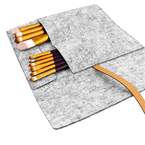 Bundle Felt Pencil Wrap Case , Wool Felt Fabric Pencil Case Cosmetic Bag