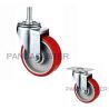 Buy cheap Red Polyurethane Tread Wheels Iron Core Wheel Threaded Rod 4 Inch Swivel Casters from wholesalers