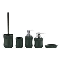Buy cheap Dark Green Polyresin Bathroom Set Soap Dish Holder Countertop Set Belly Shape product