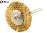 3*22 T Shape Crimped Wire Wheel Brush Brass End Brushes Steel Wire Custom Size