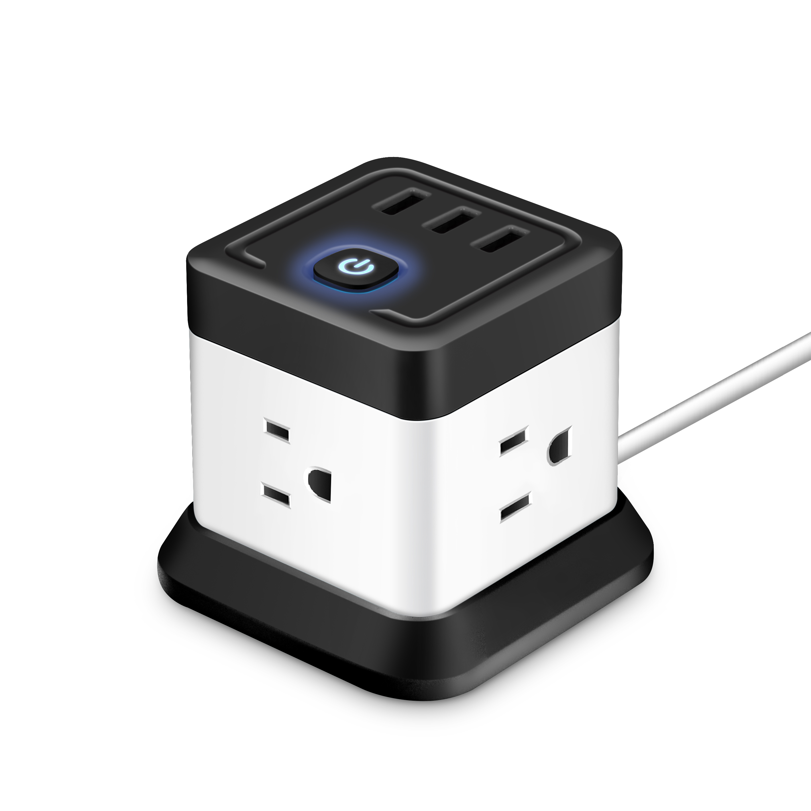 Extension Socket 250V 10A 2 USB Ports Universal Travel Mobile Multiple Plug Cable 1.8M