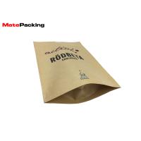 Buy cheap Kraft Paper Stand Up Biodegradable Recycling Bags With Zipper / Hole Handle product