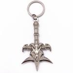 3D Both Sides Silver Custom Metal Keychains / Antique Metal Promotional Keyrings