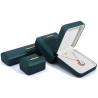 Buy cheap Hanhong Green PU Leather Velvet Jewelry Box for Customized Logo and Luxury Packaging from wholesalers