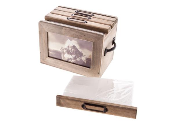 Buy cheap 1cm Thickness Wooden Photo Album Box , Draw Type Personalised Photo Storage Box from wholesalers