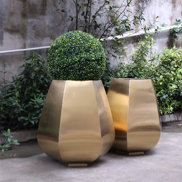 Elegant outdoor round metal flower pots planters for sale