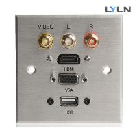 Buy cheap Brushed Aluminum AV Wall Plate , Audio Video Wall Plates With Hdmi Easy Operate product