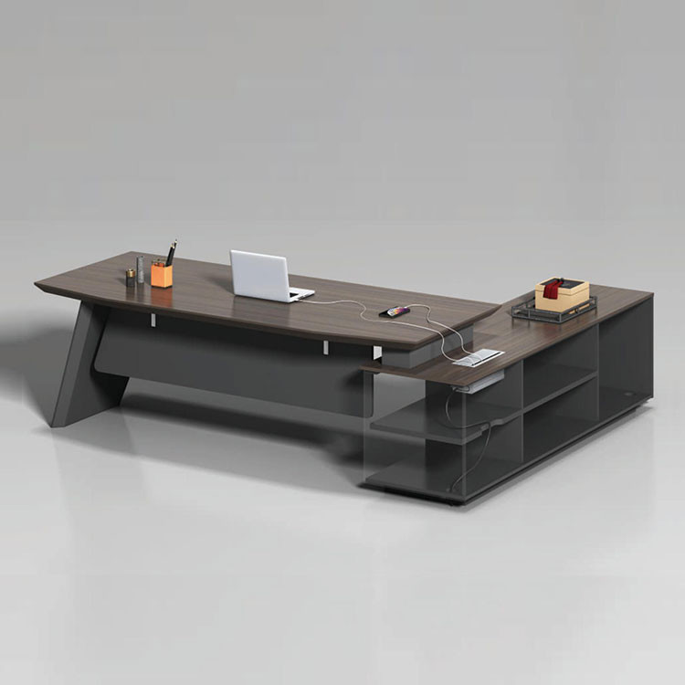 Thickness 50mm Executive Office Desks Wood Classic And Elegant