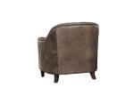 Home Grey Leather Leisure Armchair With Handwork Brasss Nail Heads Decor