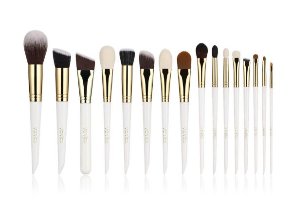 Buy cheap Vonira Artisan Studio 16pcs Makeup Brushes Kit With Gold Copper Ferrule Wooden Handles from wholesalers