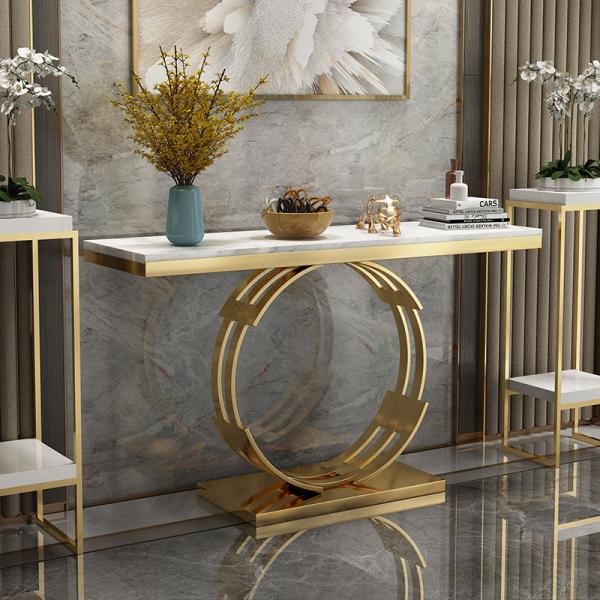 Buy cheap Contemporary Marble Console Tables With Stainless Steel - Elegant Design from wholesalers