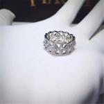 Diamond Ring Enchanted Lotus 18K White Gold Ring with Natural Diamonds
