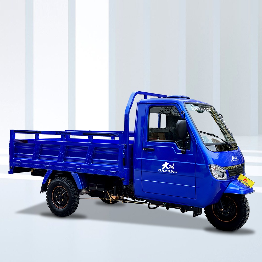 Large Cargo Box 2.4m*1.3m Closed Cab Tricycle XK3 Fuel Gasoline for Cargo and Passenger