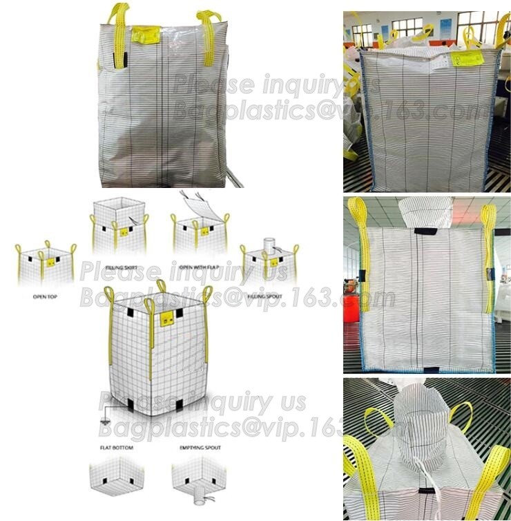 100% New Virgin Polypropylene PP Woven Big Bulk Bag Jumbo Bag FIBC For Packing Sand 1 Ton 1.5 Ton 2 Ton Made In package